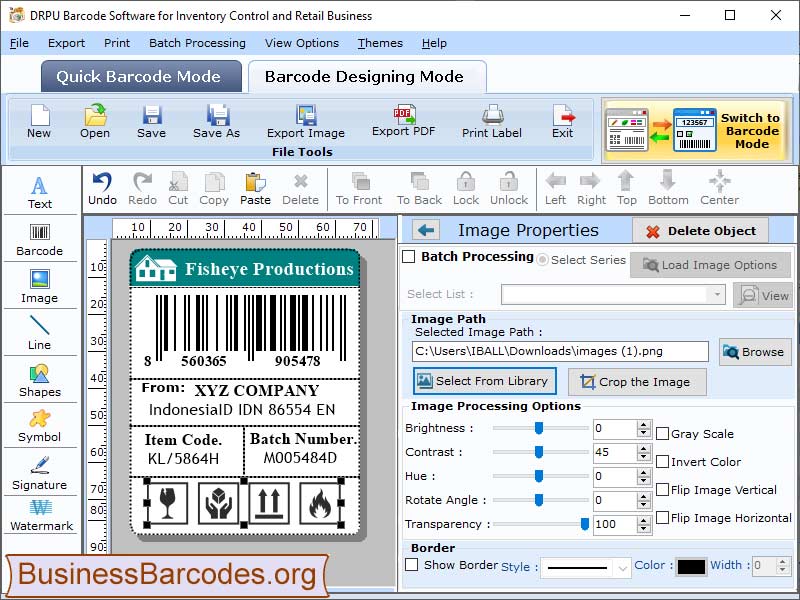 Inventory 2D Barcode Label 5.9 full